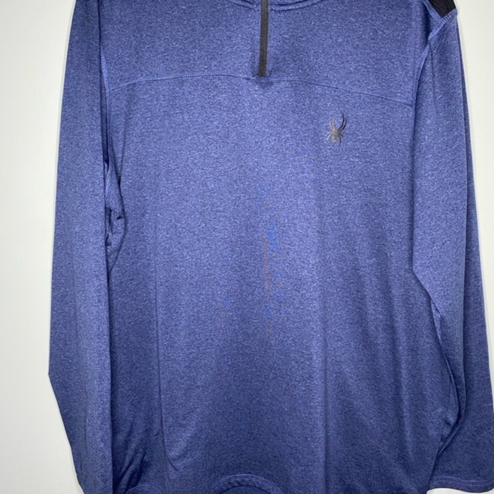 Spyder Active Men''s‎ Moisture Wicking Stretch 1/4 Zip Pullover Blue Size XL